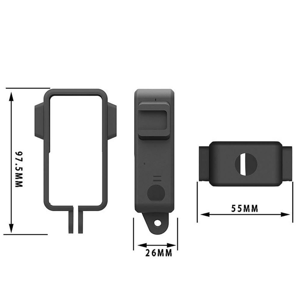 Camera Protective Case with Hot Shoe Base for DJI Action 2 Sports Camera