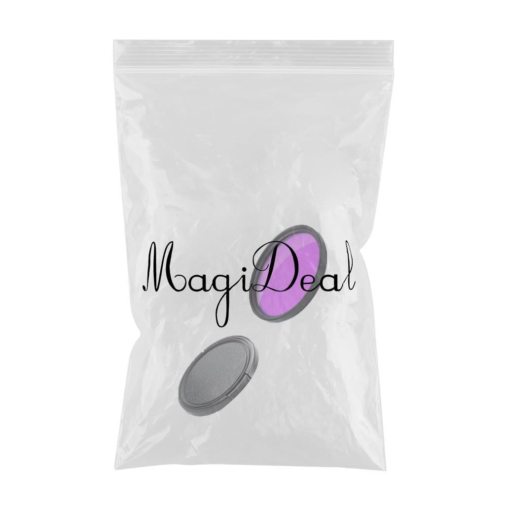 58mm Purple Lens Filter + Lens Cover Round Parts Tool for Water Sports
