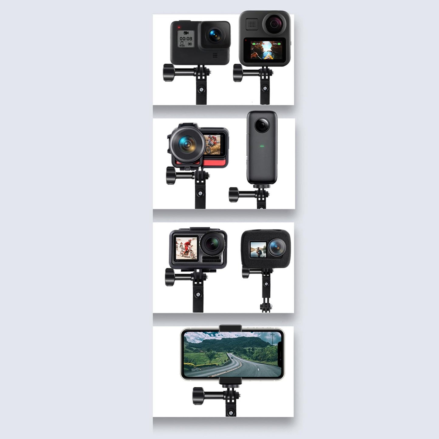 Helmet Chin Mount Holder Stick Extension Arm Mount Flodable for 10 9 8