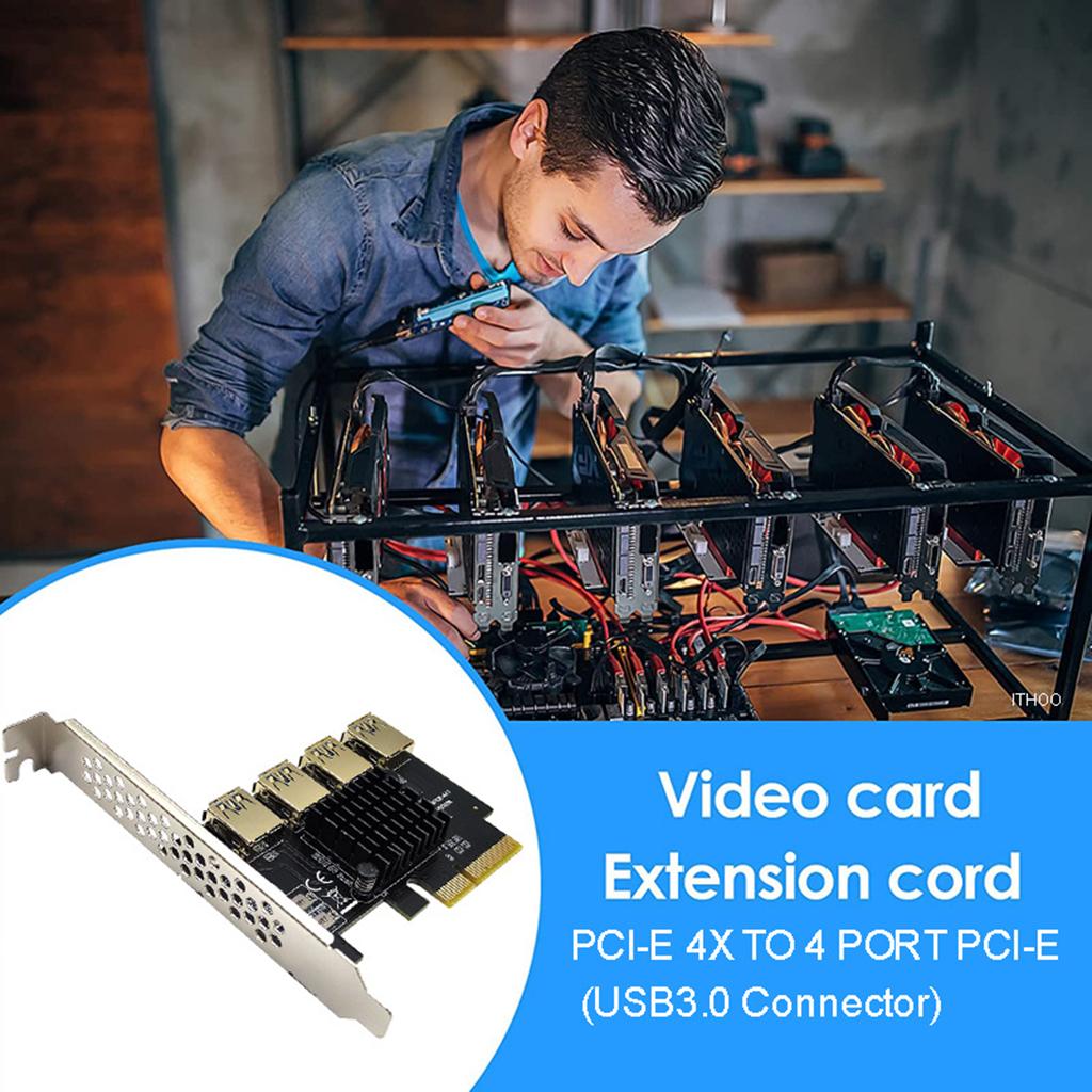 Pci-E 4x to 16x Riser Card 4x to 4 Pci-E Expansion Card Bitcoin Miner