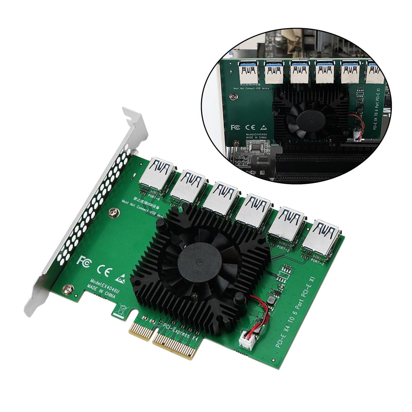 PCIe 1 to 6 Pci-E Expansion Card Pci-E Hub Controller for Win8.1 Win10