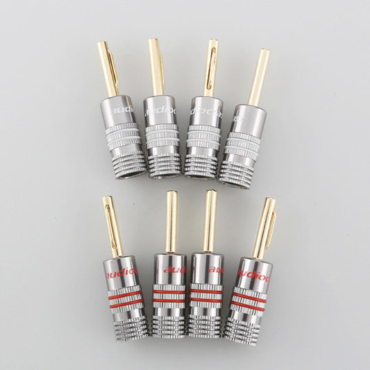 Gold Plated 4mm Banana Plug Speaker Cable Adapter Terminal Connectors