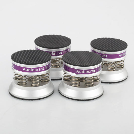 Aluminum HiFi Audio Stand Feet Adjustable Speaker Record Player Silver 4Pcs