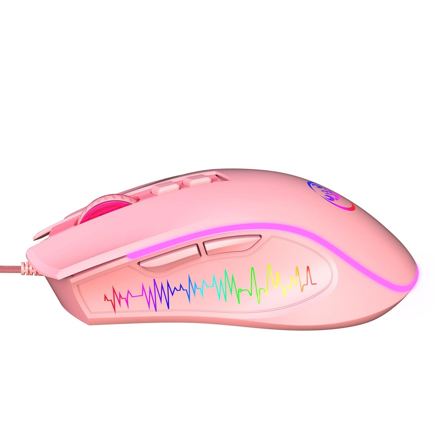 Computer Wired USB Mouse Gaming Mouse 7 Colors LED Backlight for Game Lover pink