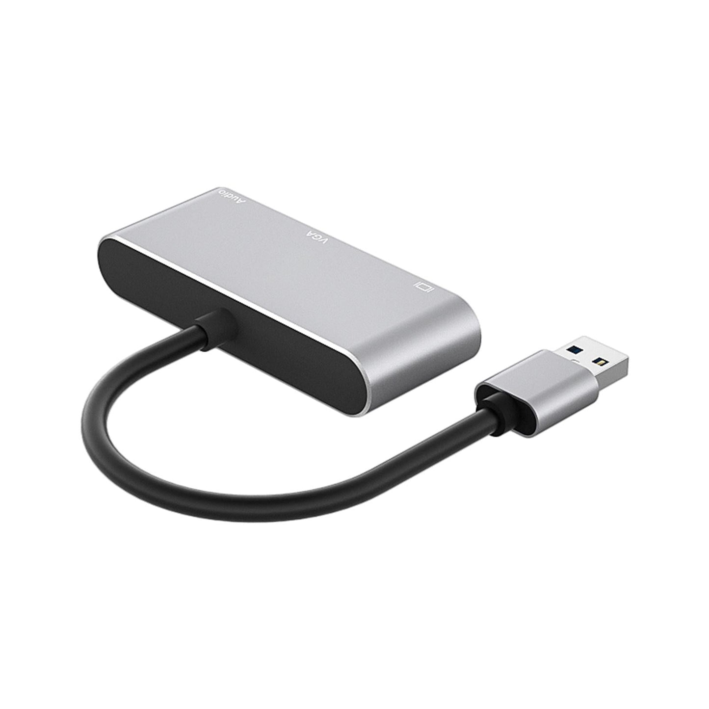 USB 3.0 to HDMI VGA Adapter with Audio Output 1080P for Laptop PC Silver