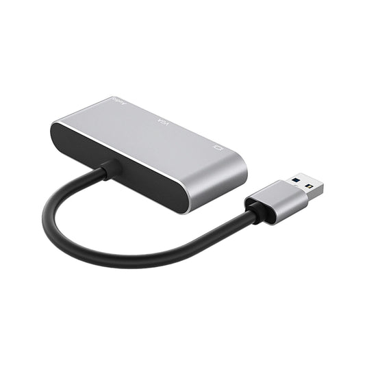 USB 3.0 to HDMI VGA Adapter with Audio Output 1080P for Laptop PC Silver