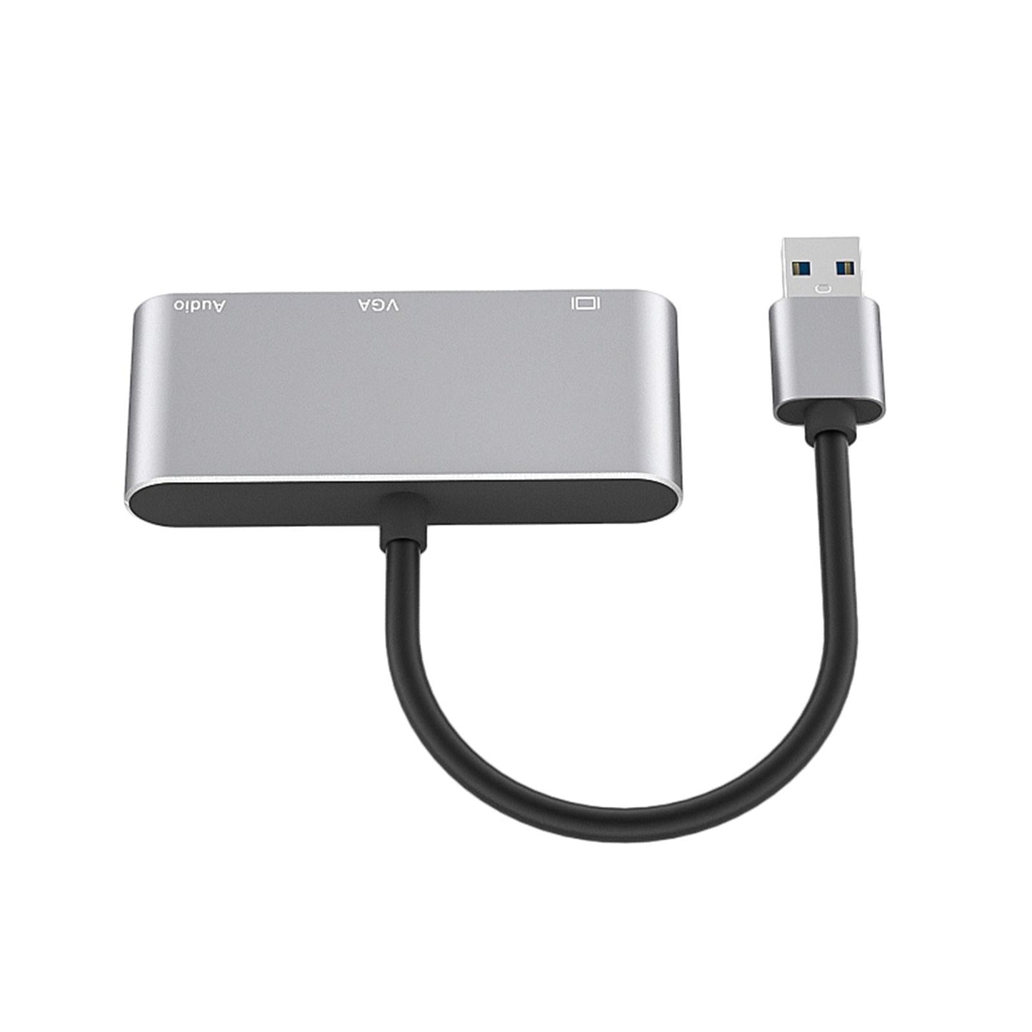 USB 3.0 to HDMI VGA Adapter with Audio Output 1080P for Laptop PC Silver