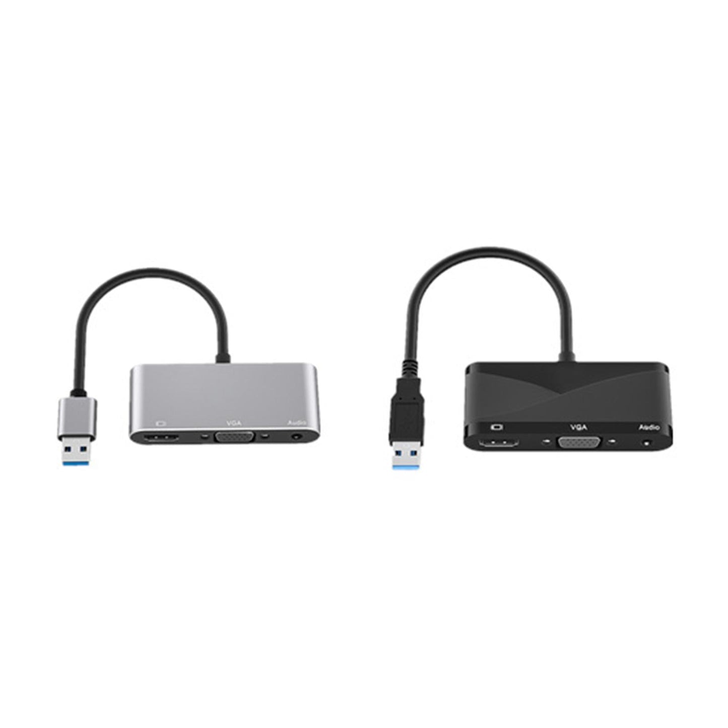 USB 3.0 to HDMI VGA Adapter with Audio Output 1080P for Laptop PC Silver