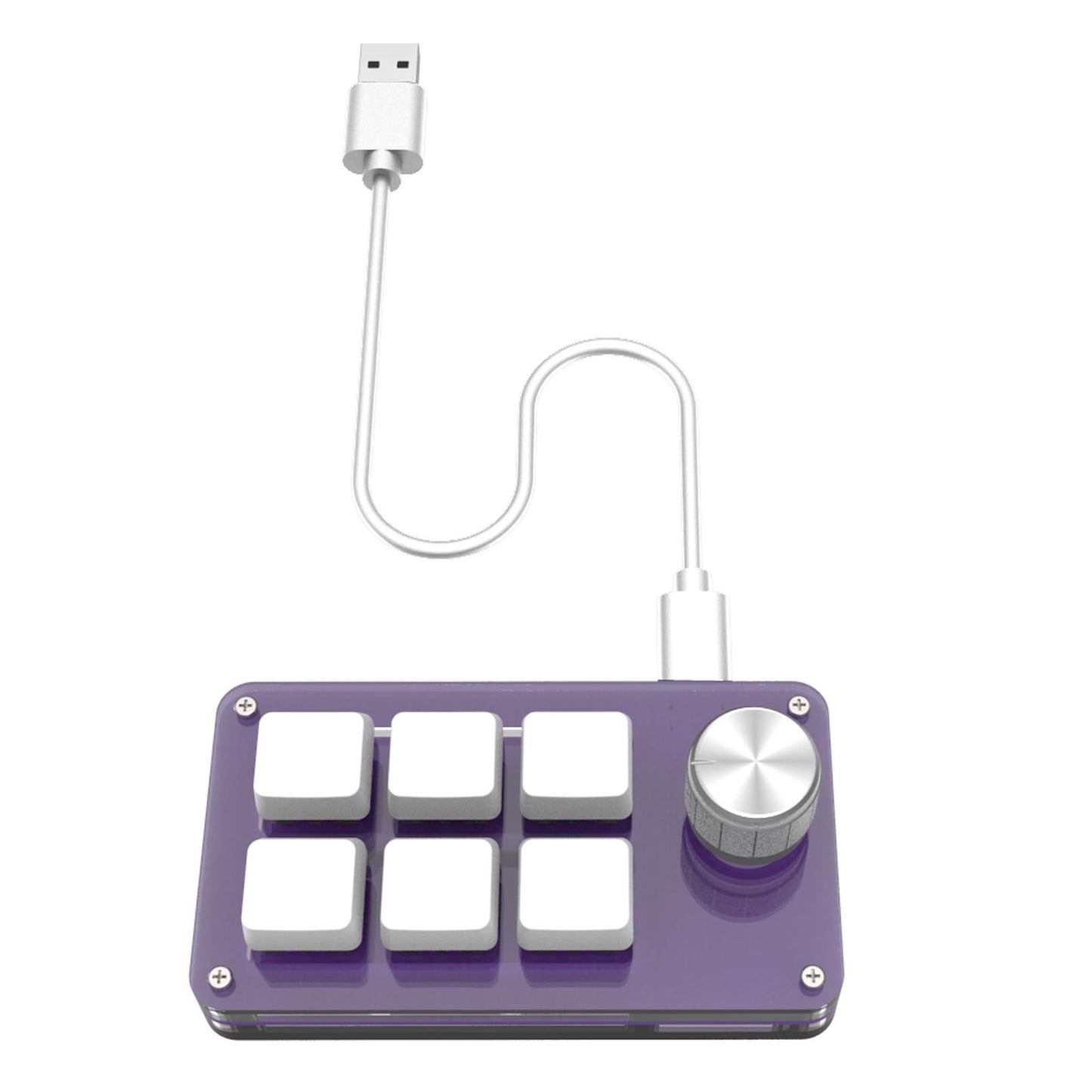 Mini Keypad Hot Swappable with Knob Programmable six Key for Cashier Home