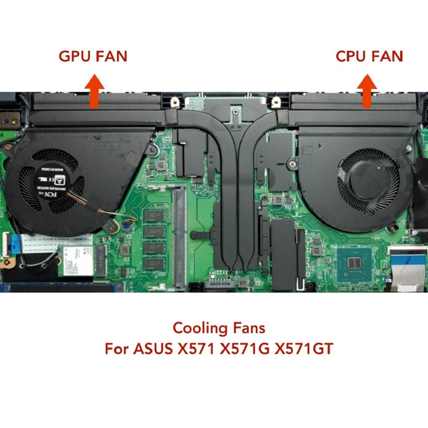 CPU and GPU Fan Set Dq5D517G000 for ASUS Mars15 VX60 VX60GT Replaces Premium