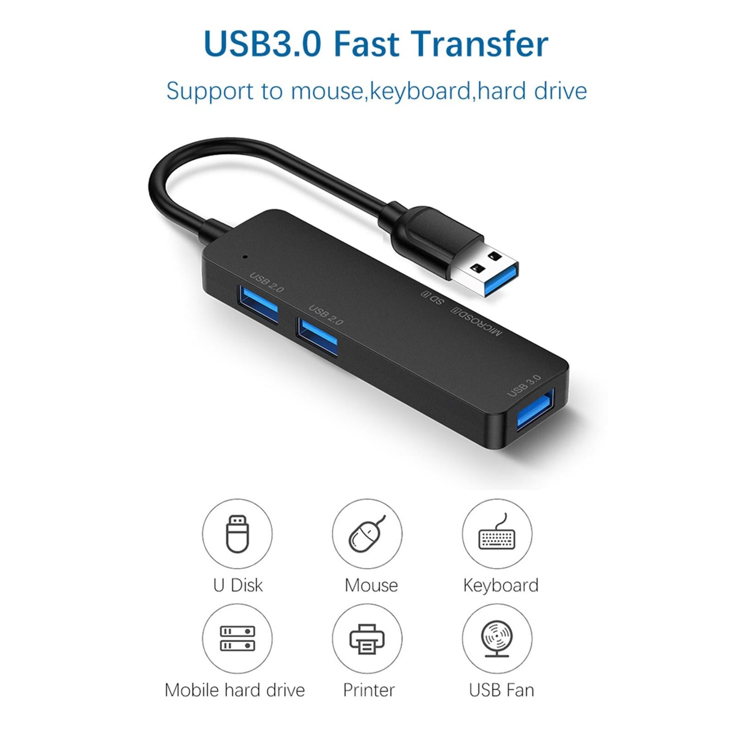 Docking Station 5 in 1 Multiport High Speed for Laptop Computers Devices USB 3.0
