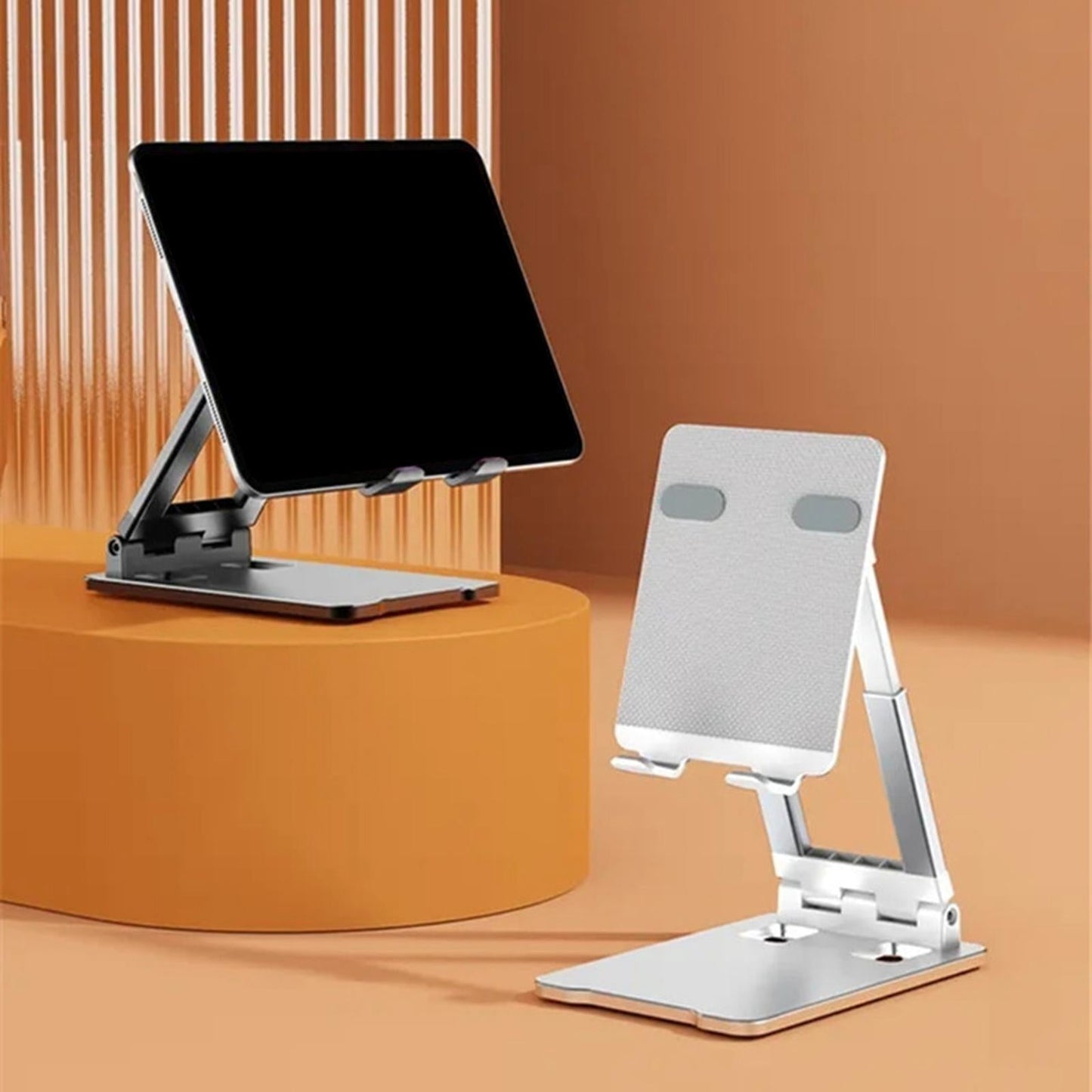 Tablet Stand Multi-Angle Cradle Folding for Desk Portable Adjustable Support Black