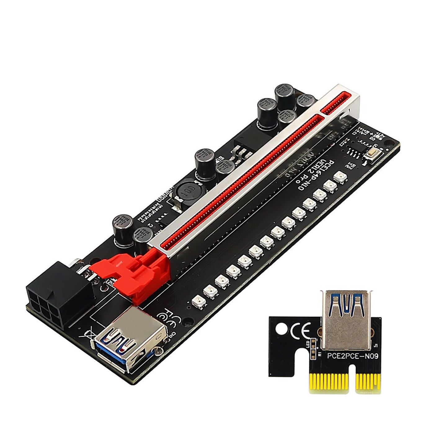 Pci-E PCIe Riser Ver12Pro 1x to 16x Graphics Extension Riser Card for Mining