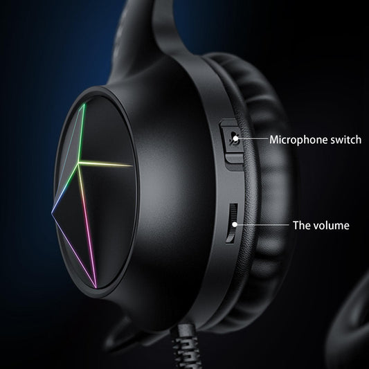 Wired Gaming Headset LED for   One PC Computer Laptop Multi platforms