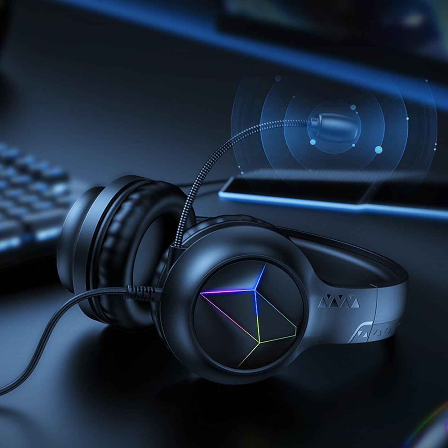 Wired Gaming Headset LED for   One PC Computer Laptop Multi platforms