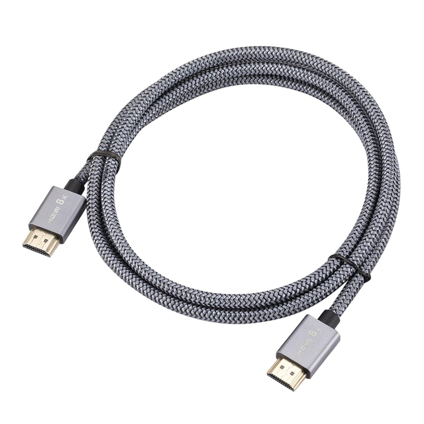 8K HDMI Cable 2.1 Compact Flexible Portbale HDMI Braided Cord for Projector Gray 1m