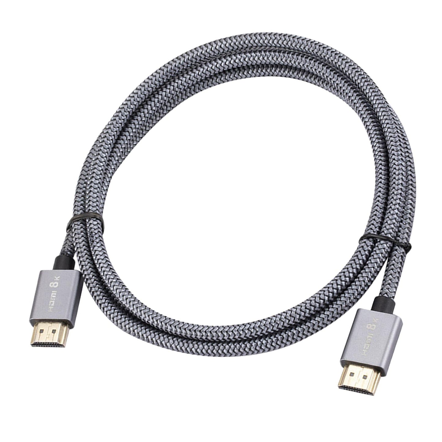 8K HDMI Cable 2.1 Compact Flexible Portbale HDMI Braided Cord for Projector Gray 1m