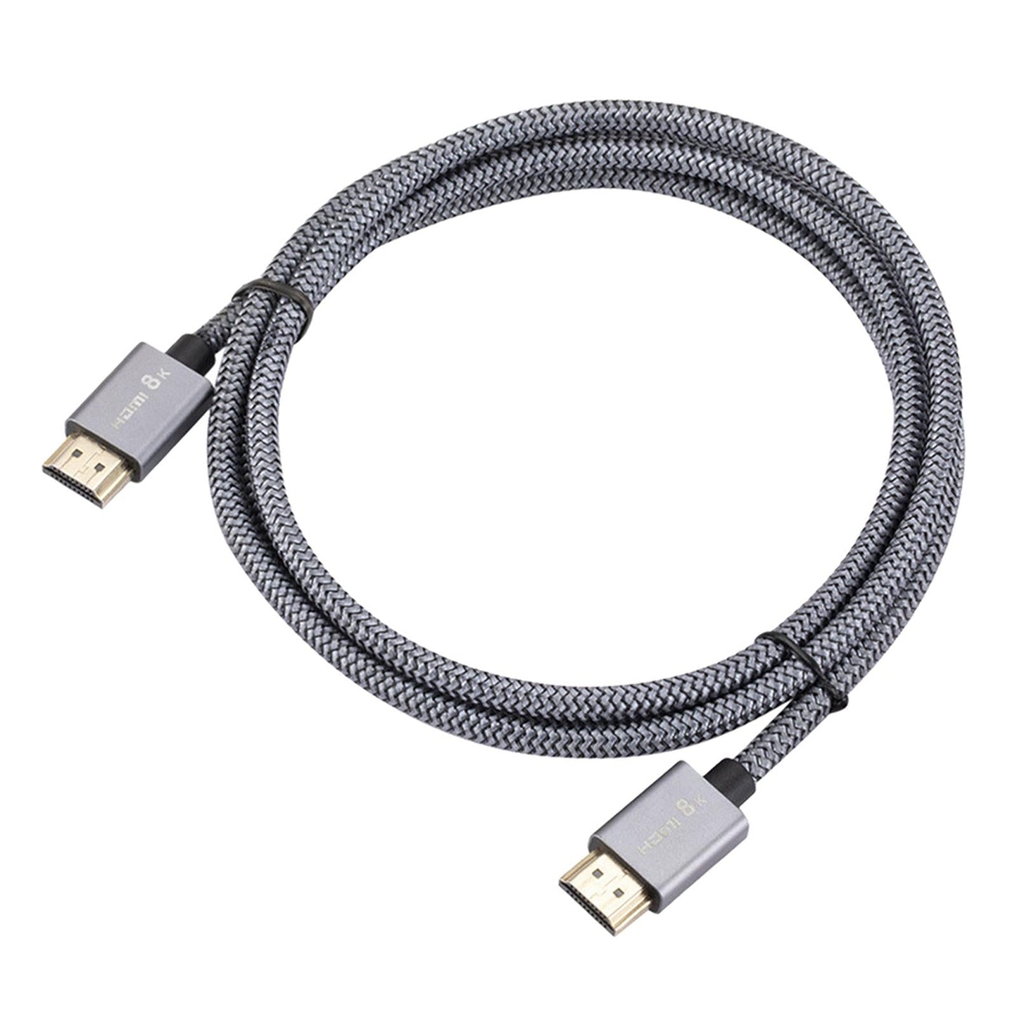 8K HDMI Cable 2.1 Compact Flexible Portbale HDMI Braided Cord for Projector Gray 1m