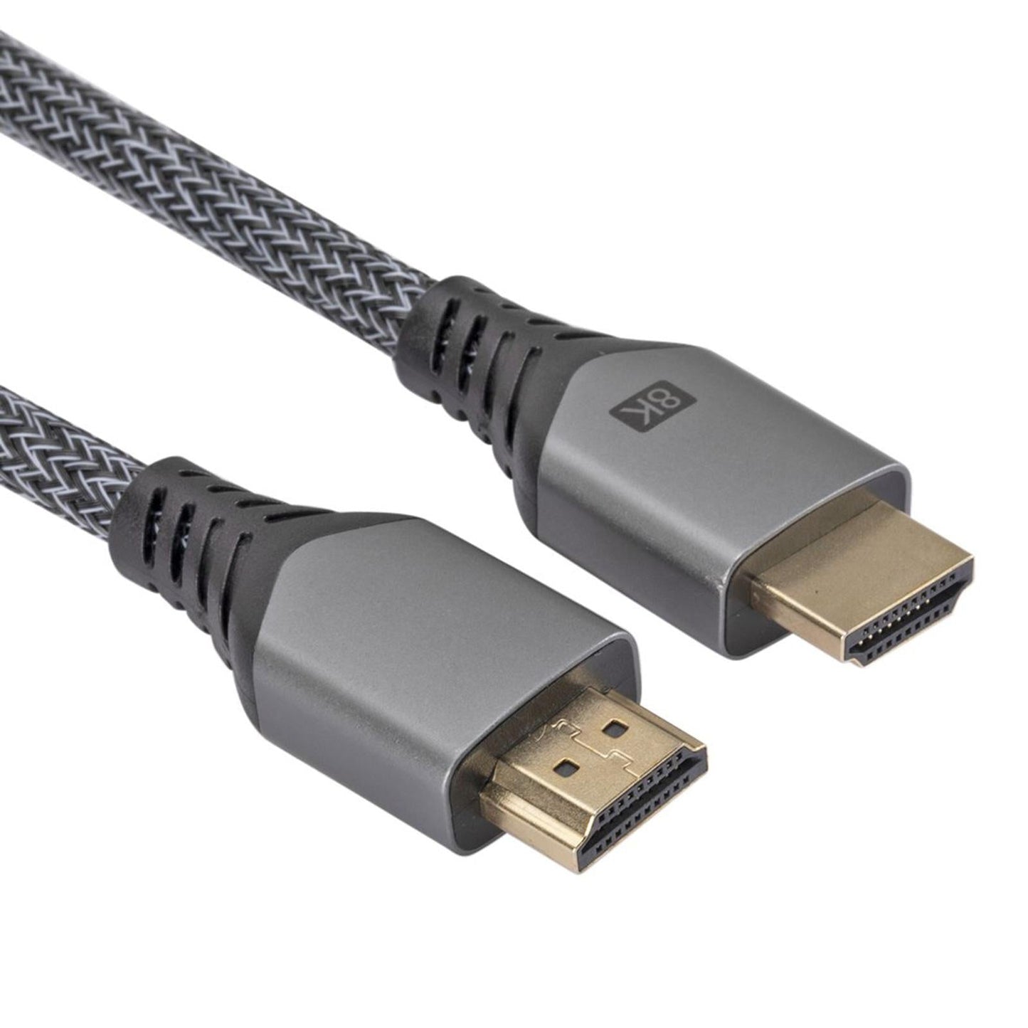 8K HDMI Cable 2.1 Compact Flexible Portbale HDMI Braided Cord for Projector Gray 1m