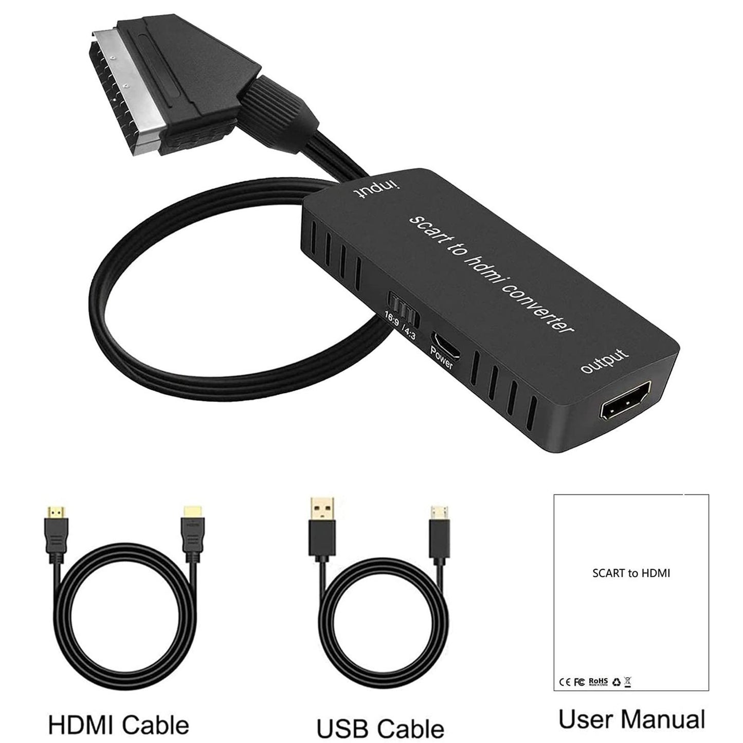SCART to HDMI Adapter HD 1080P PC Home HDTV 720P/1080P DVD Player Switch