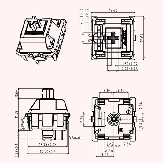 45x 3 Pin Diced Fruit Switch Set DIY Pre Lubed Switches  Peach Switch