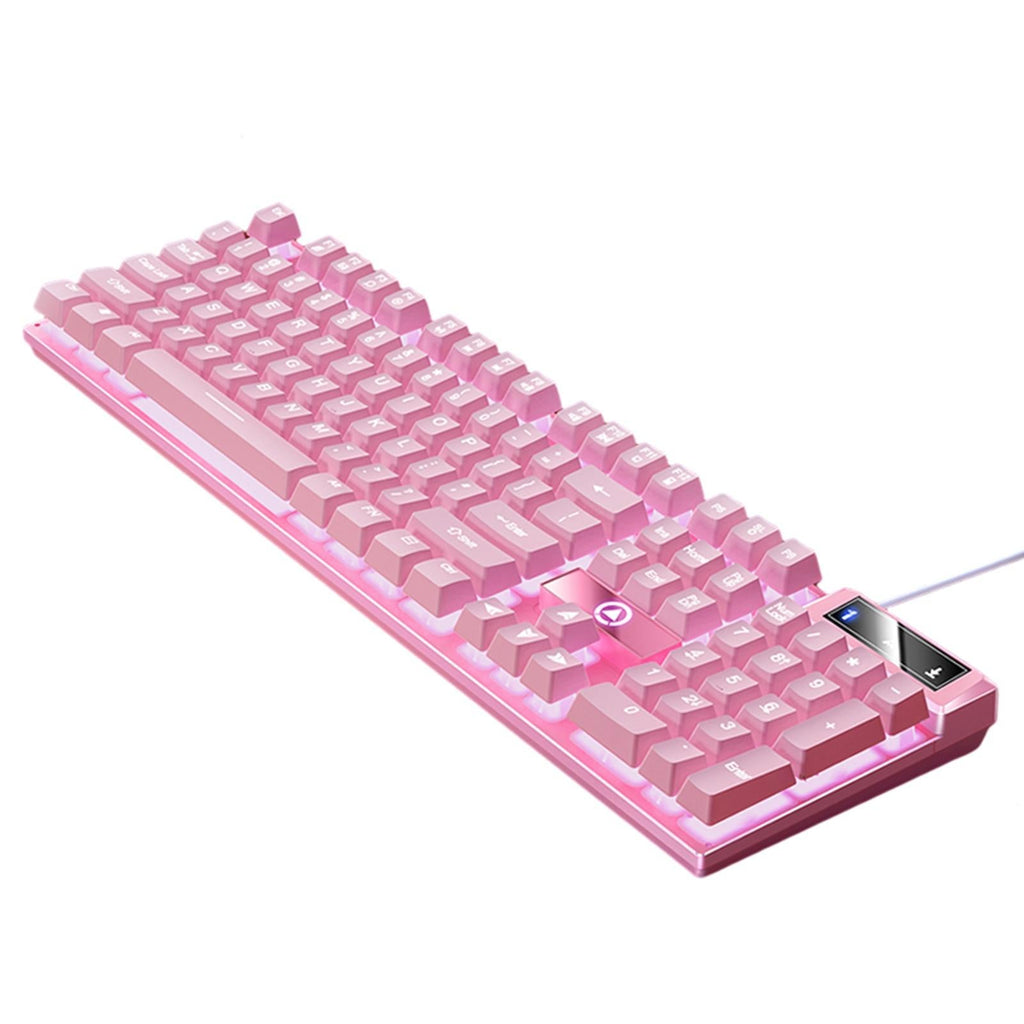 Mechanical Gaming Keyboard USB LED Lighting for Game Office Pink– UNIQKART