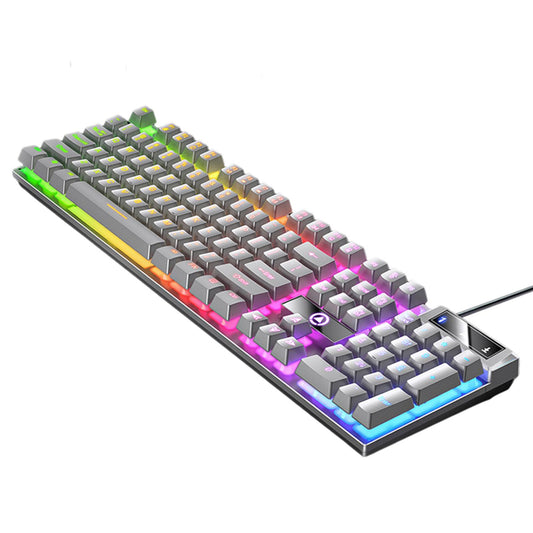 Mechanical Gaming Keyboard USB RGB Backlit for PC Game Office Gray