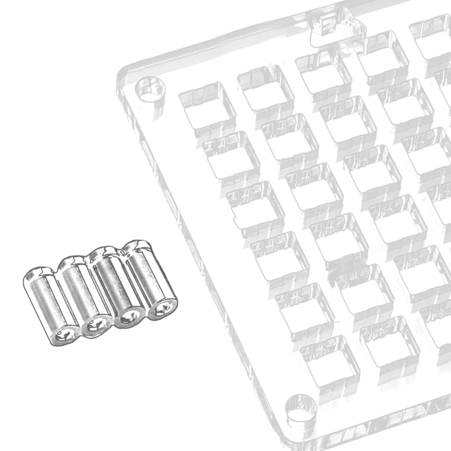 Acrylic Keyboard Switch Tester Durable Electronics Base for Box 36 Holes