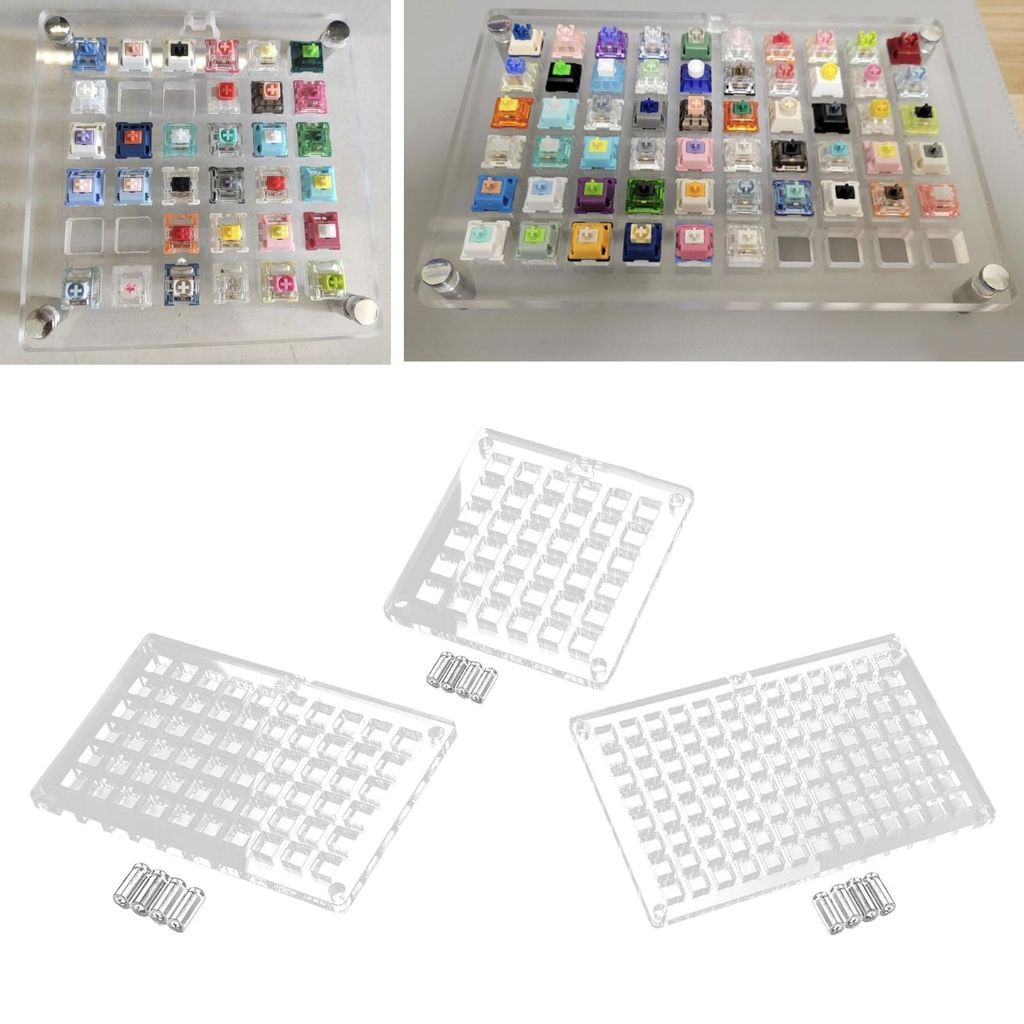 Acrylic Keyboard Switch Tester Durable Electronics Base for Box 36 Holes