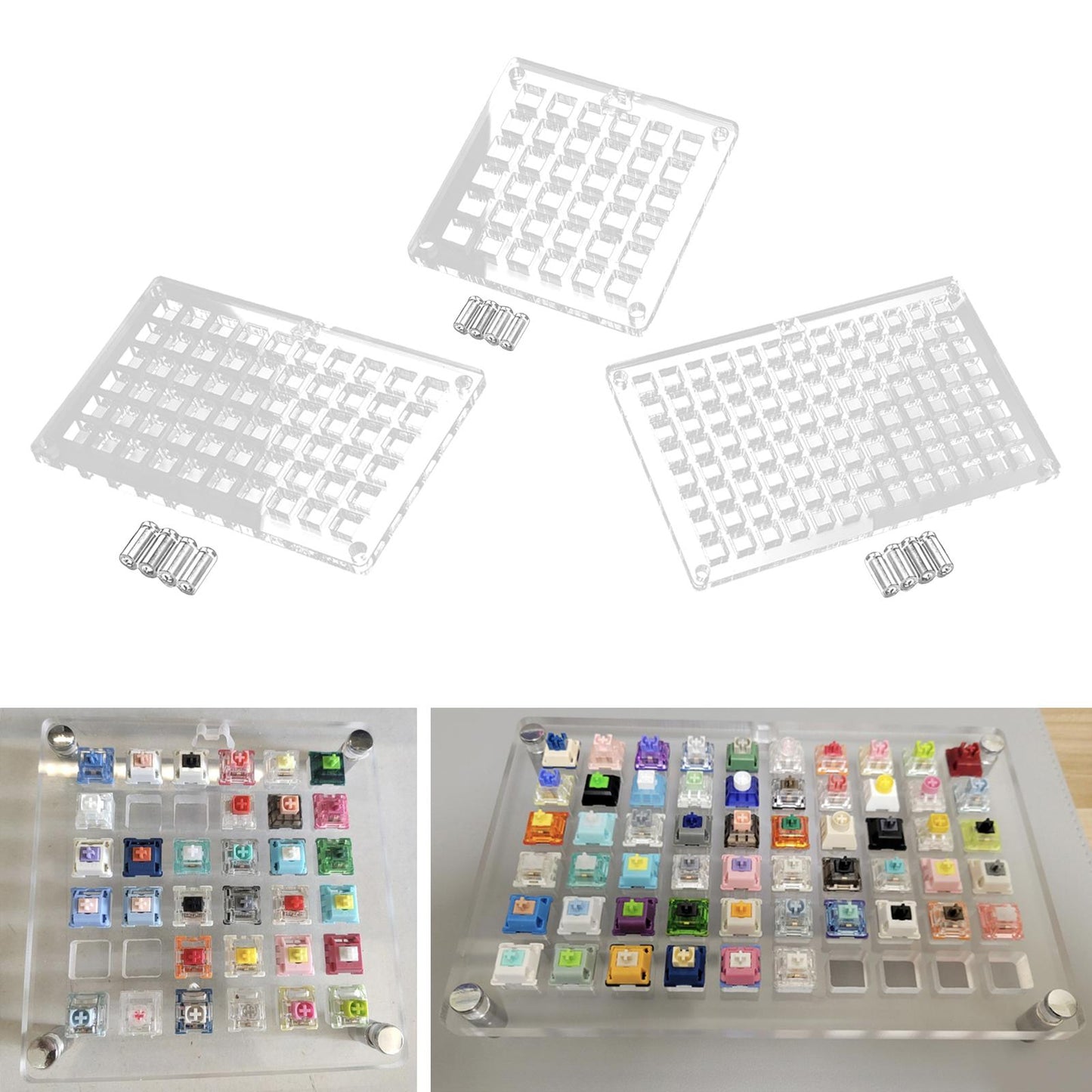 Acrylic Keyboard Switch Tester Durable Electronics Base for Box 36 Holes