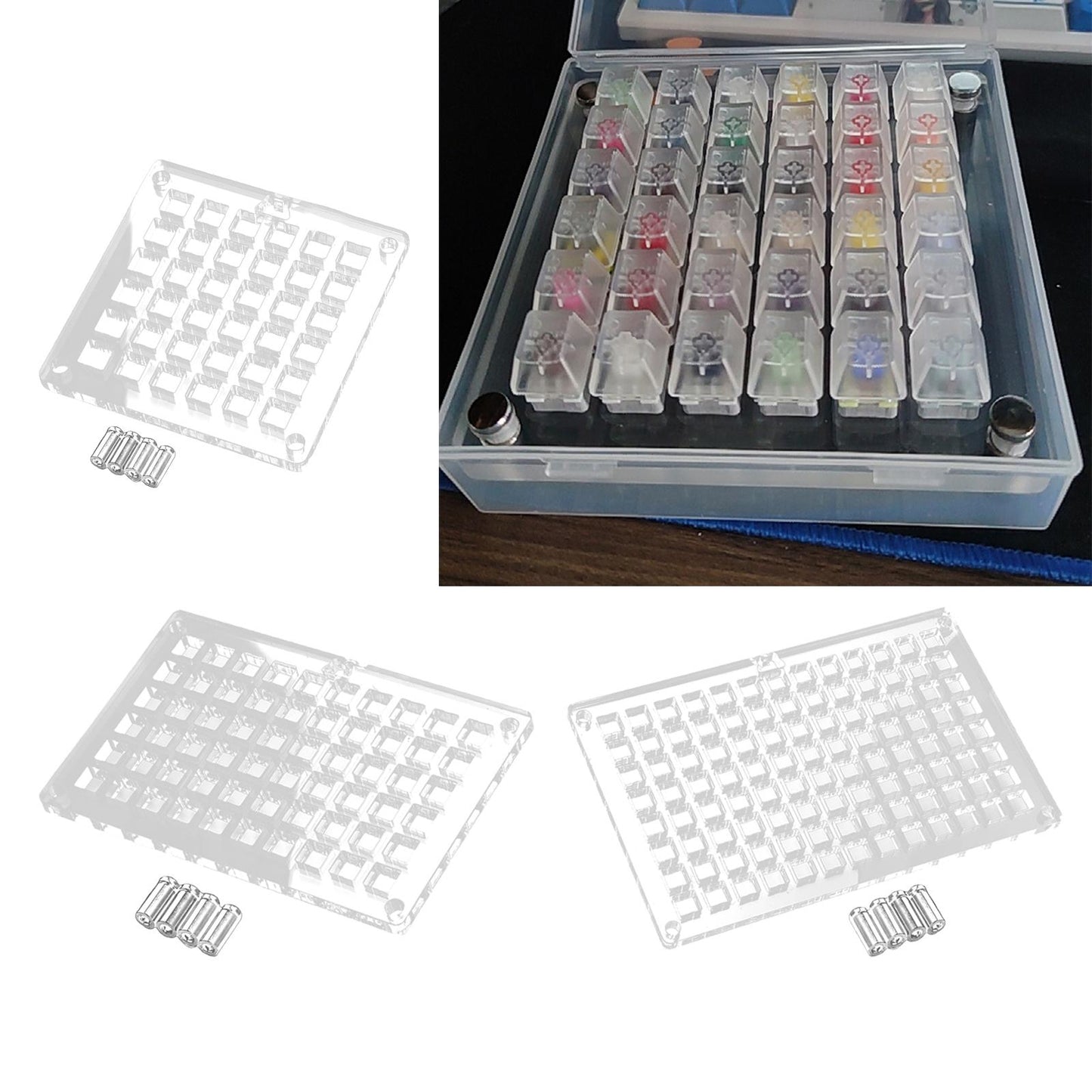 Acrylic Keyboard Switch Tester Durable Electronics Base for Box 36 Holes
