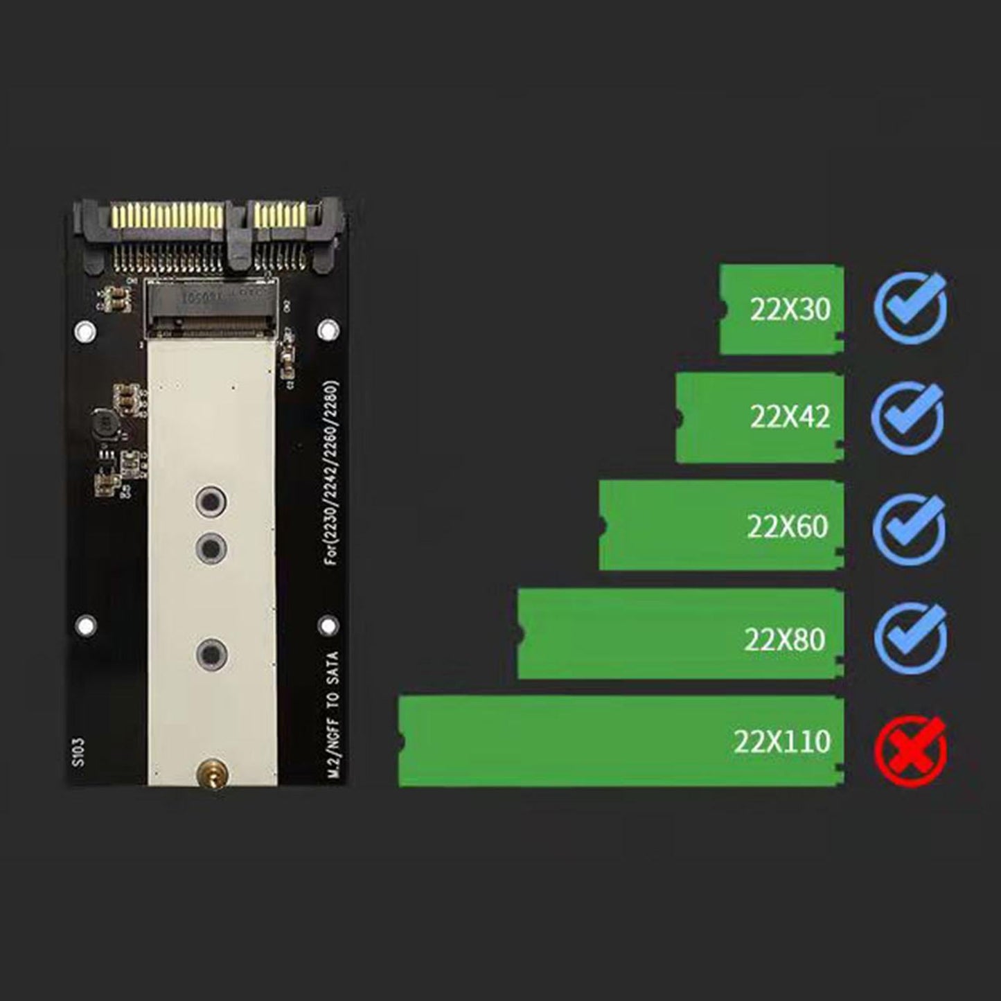 M.2 SSD to 2.5 inch SATA 3.0 Case Adapter External SSD Reader Blue