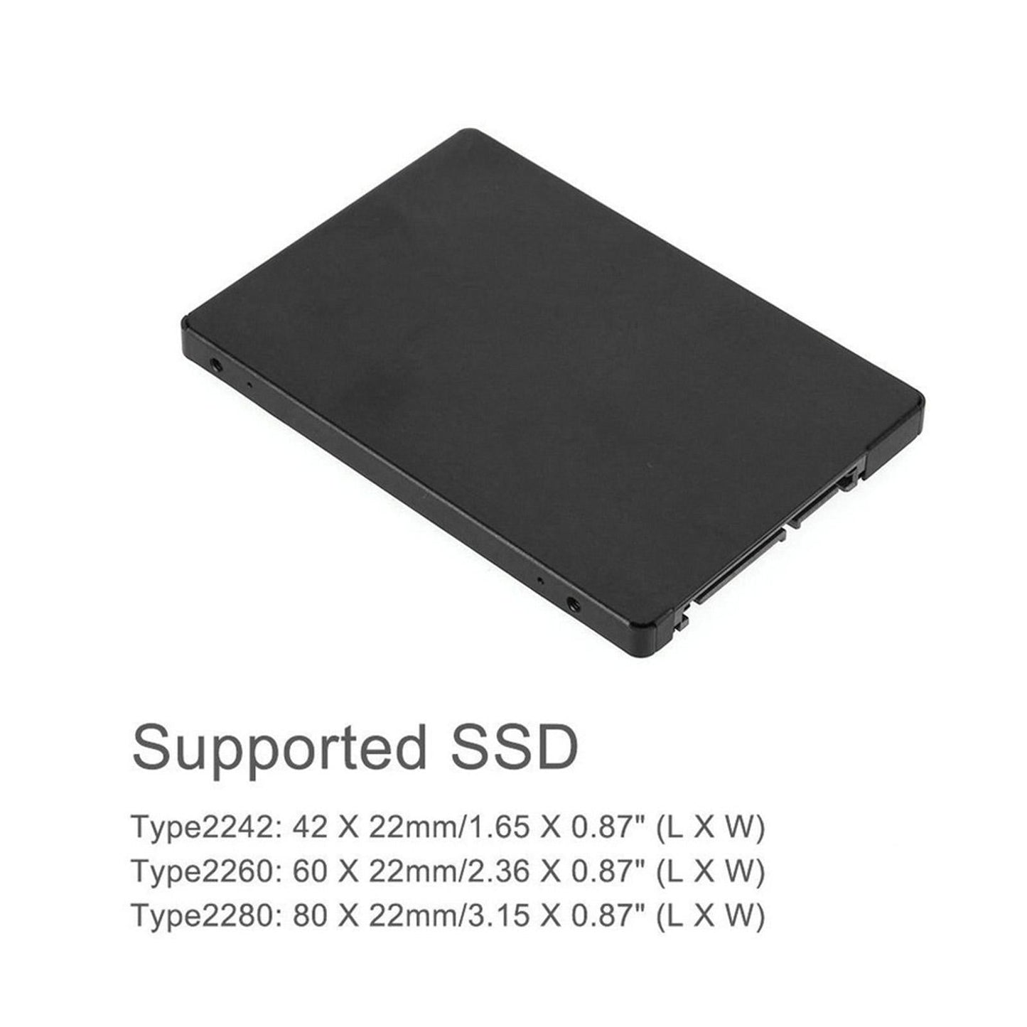 M.2 SSD to 2.5 inch SATA 3.0 Case Adapter External SSD Reader Gray