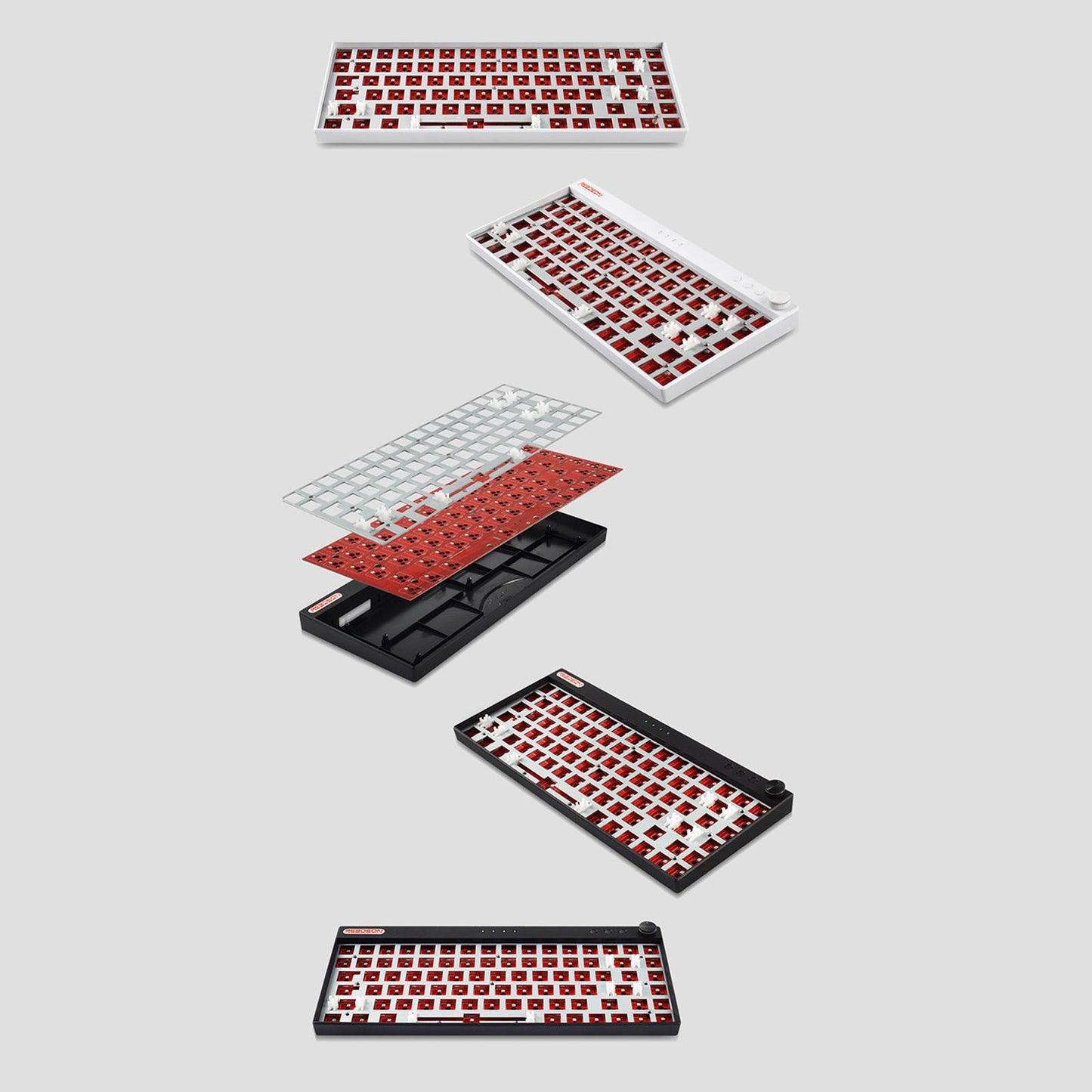 DIY Mechanical Keyboard Kit Wireless 2.4G Bluetooth 5.0 Type C for Office Black WL84
