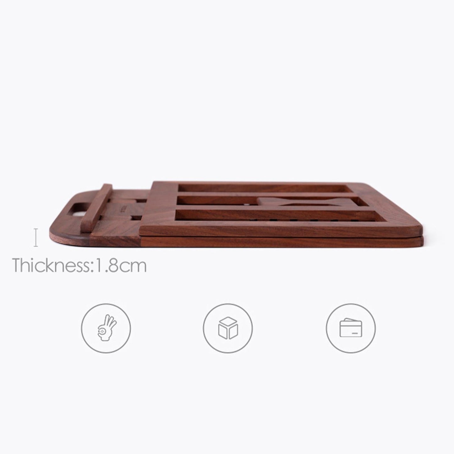Portable Foldable Laptop Stand Riser for Home Office Library Work Walnut