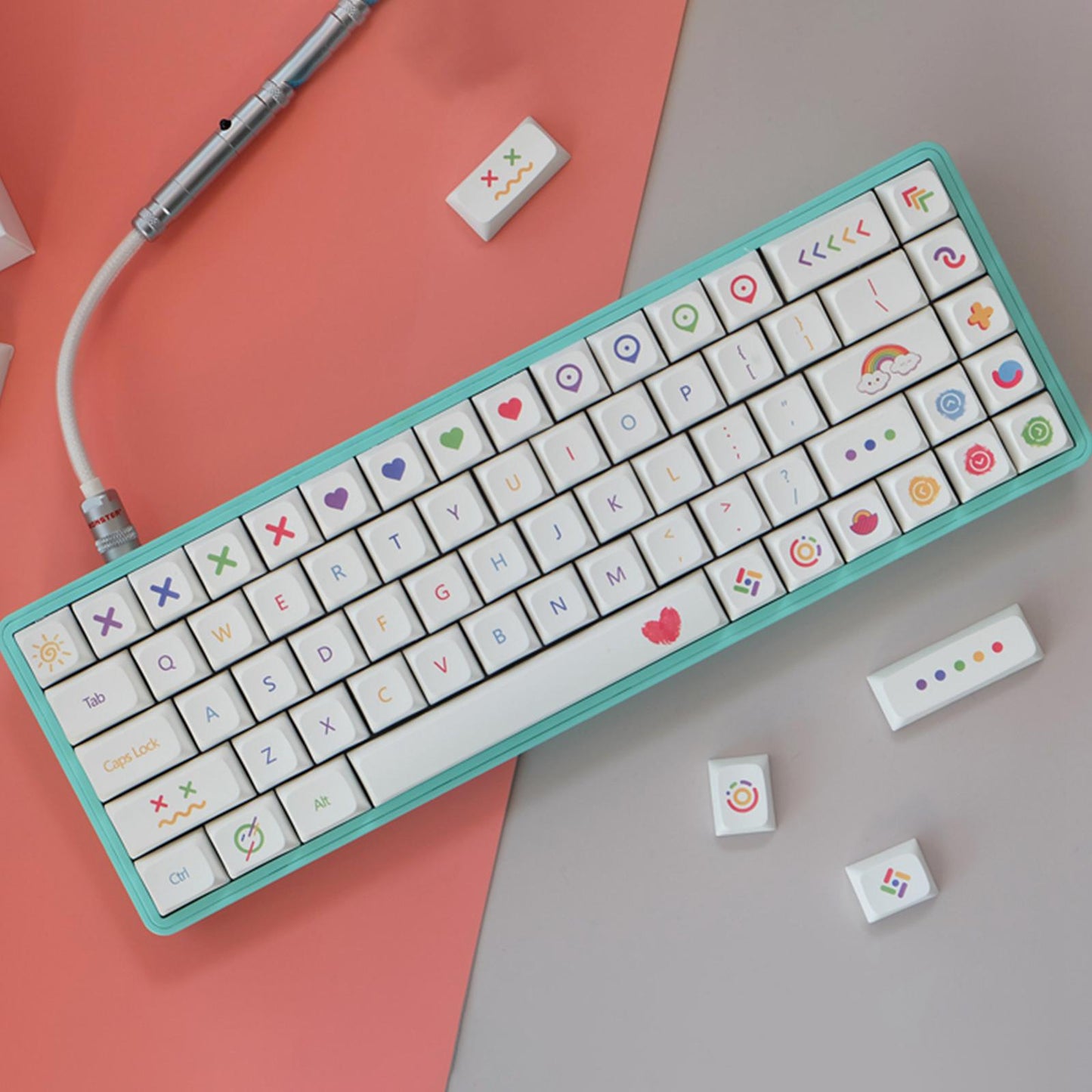 Universal 140 Keys PBT Keycaps Dye sub Cute Pattern for MX Switch Gamer