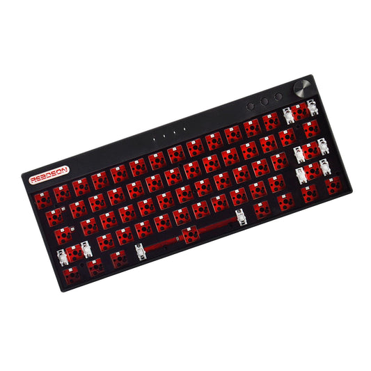 61 Keys Wireless Wired Mechanical Keyboard 2.4G Bluetooth for Tablet PC Black WL61 Plus