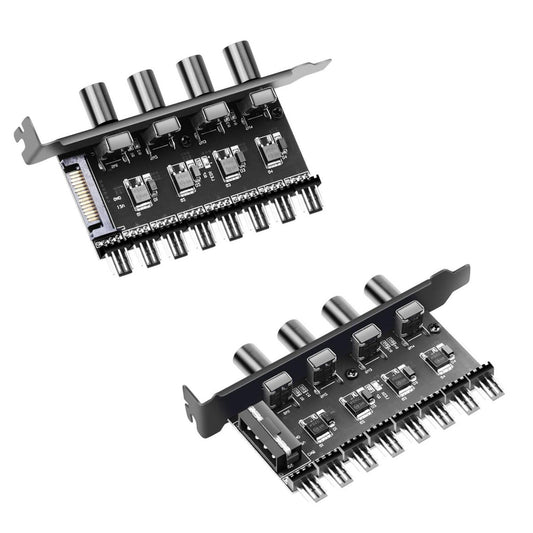 8 Channels PC Case Cooling Fan Hub for PC Case Chassis Computer Adapter 4 Pin Interface
