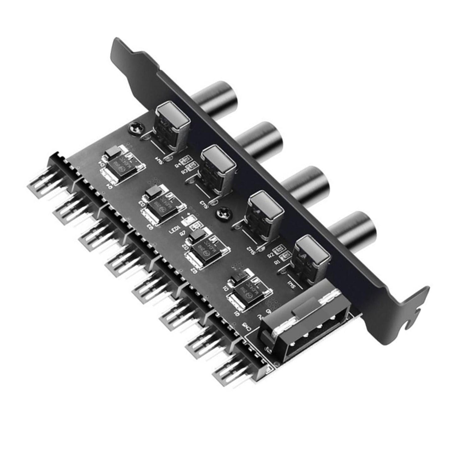 8 Channels PC Case Cooling Fan Hub for PC Case Chassis Computer Adapter 4 Pin Interface
