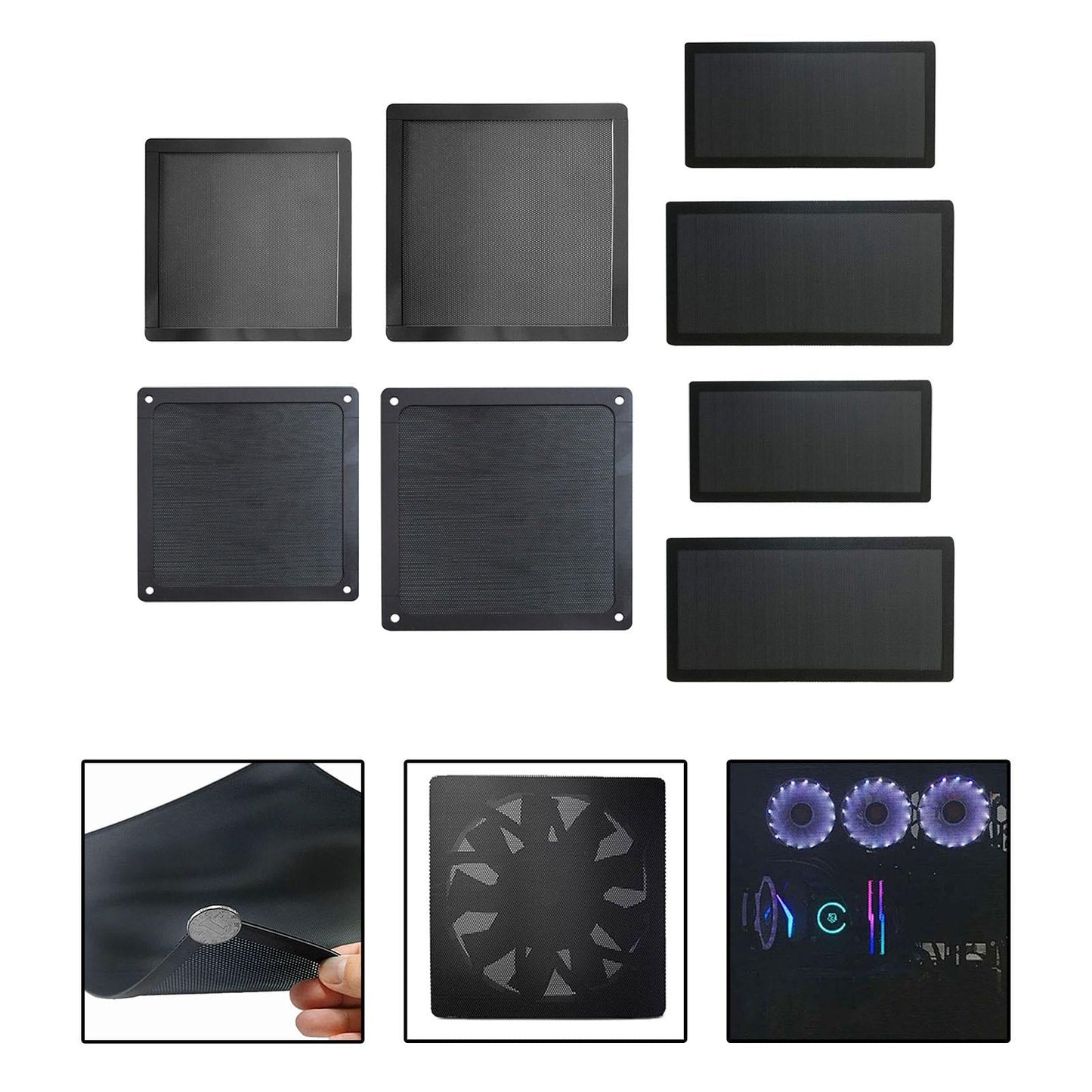 PVC Magnetic Cooling Fan Dust Filter Cover for Computer PC 12x12cm