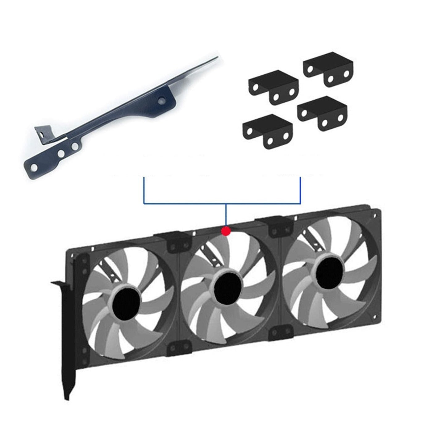 Fan Mount Stand Bracket Kit Dual Fans Replacement Mount Rack Base Holder