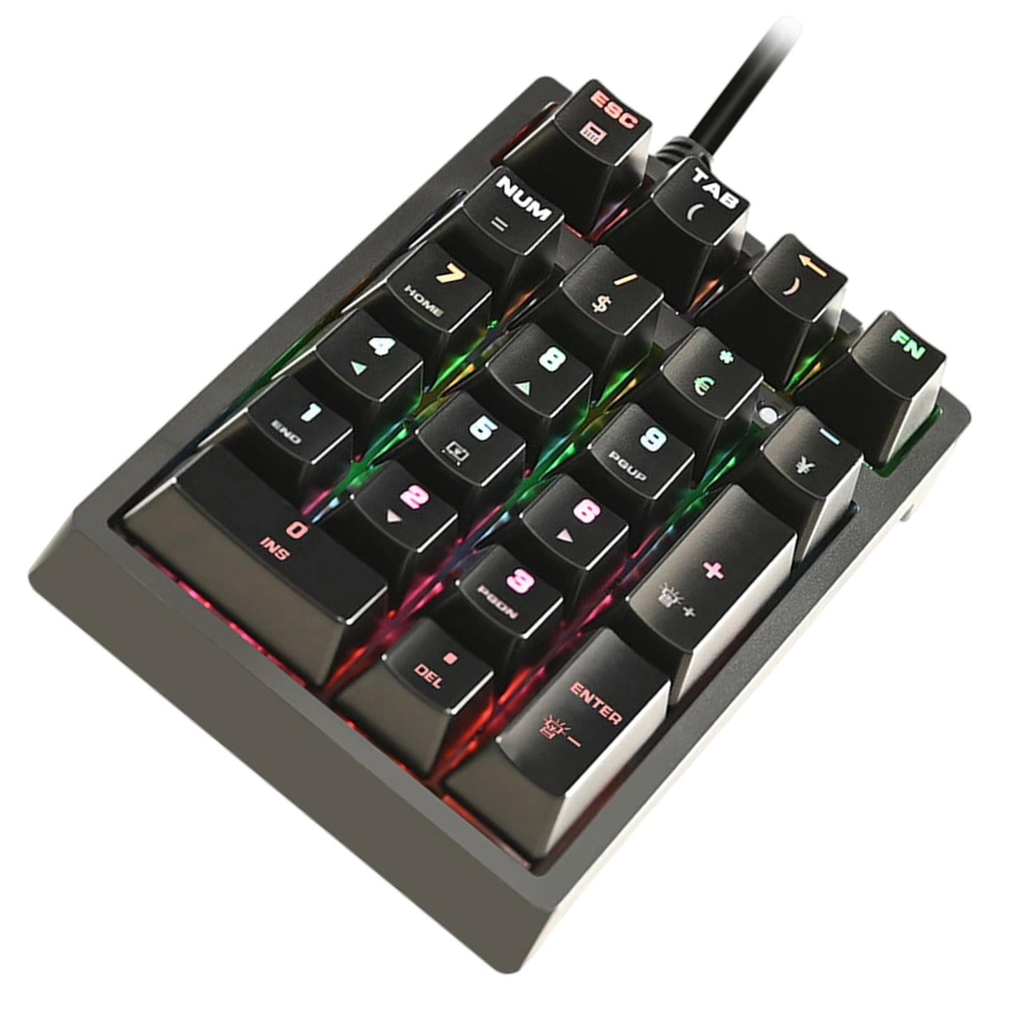 K21 Wired Mini Mechanical Numeric Keypad 21 Key RGB Tablet Accounting Laptop