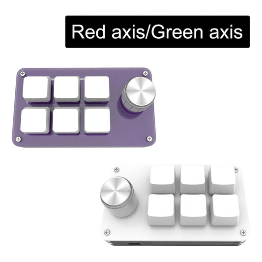 Mini Wired Mechanical Keyboard 6-Key for E-Sports  PC Purple red glaze
