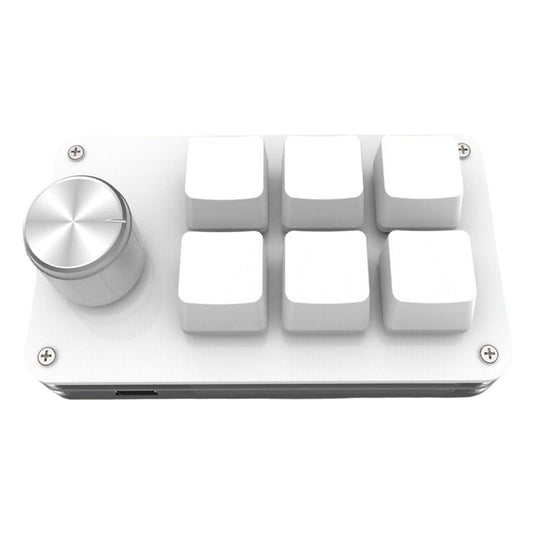 Mini Wired Mechanical Keyboard 6-Key for E-Sports  PC White celadon glaze