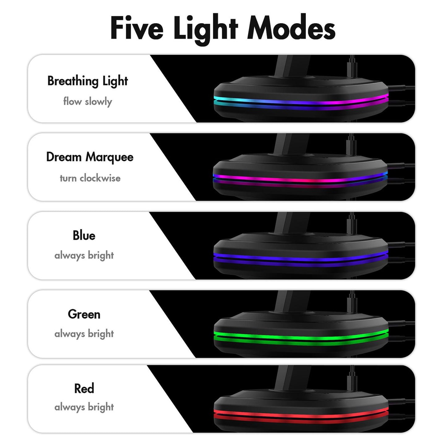 Headset Charging Dock with Atmosphere Light for Quest 2 Touch Controllers