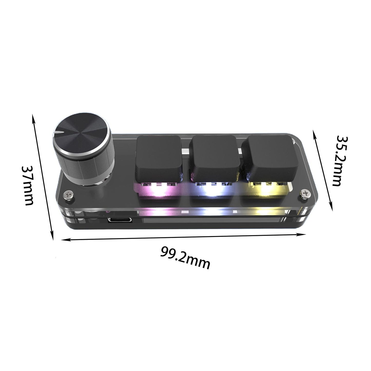 Keyboard Upgrade Parts Portable RGB LED for MacOS Gaming Switch Programming Black