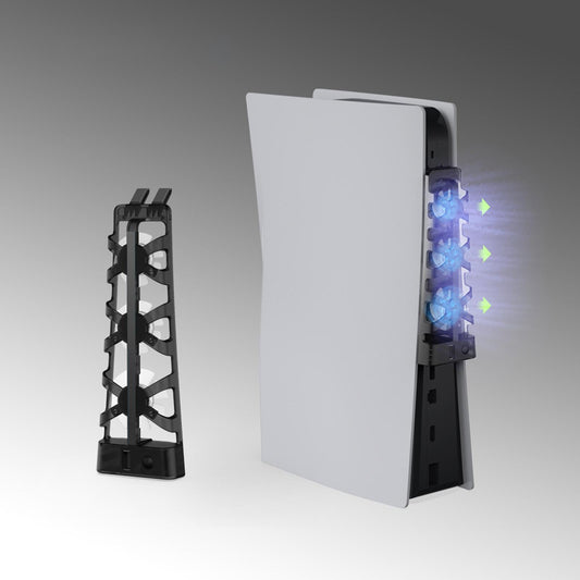 Cooling Fan Accessories Efficient External W/ LED Light for PS5 Console