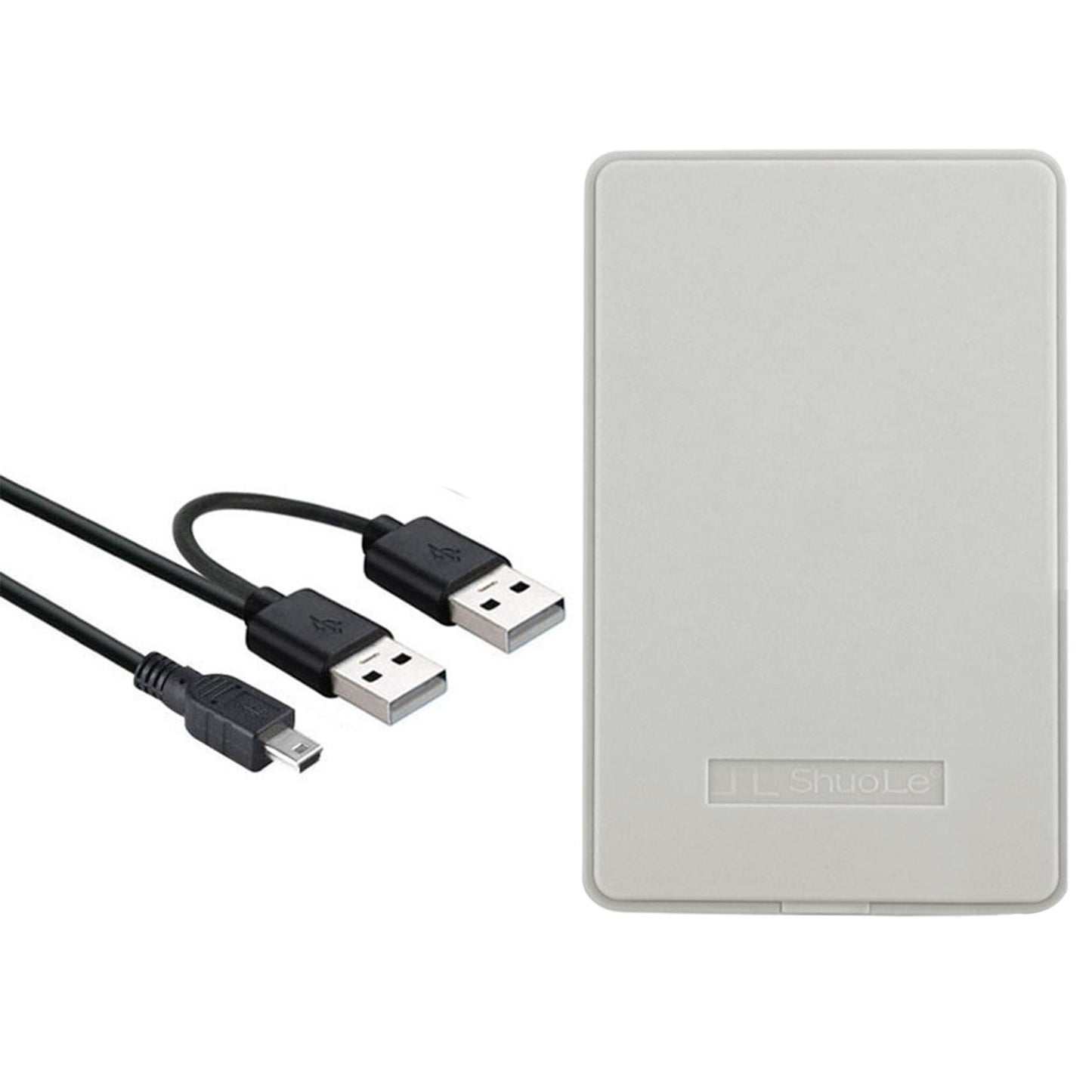 Portable External Hard Drive Protective Cover for USB 2.0 2TB for Laptop for Mac White