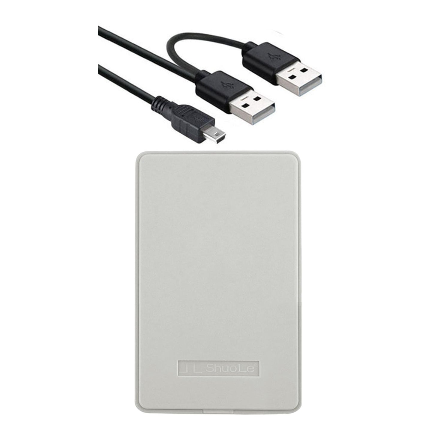 Portable External Hard Drive Protective Cover for USB 2.0 2TB for Laptop for Mac White