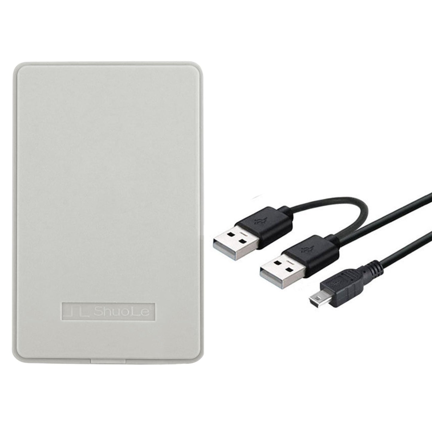 Portable External Hard Drive Protective Cover for USB 2.0 2TB for Laptop for Mac White